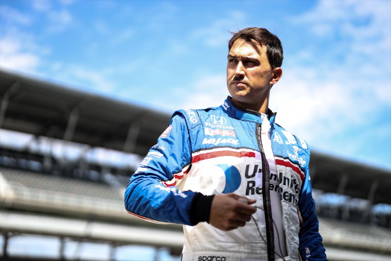 Graham Rahal during practice for the Indianapolis 500 at the Indianapolis Motor Speedway Thursday, August 13, 2020 -- Photo by: Joe Skibinski