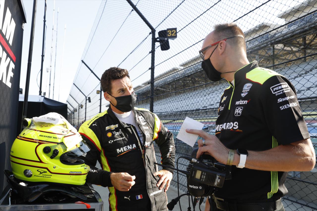 Simon Pagenaud during qualifying for the Indianapolis 500 at the Indianapolis Motor Speedway Saturday, August 15, 2020 -- Photo by: Chris Jones
