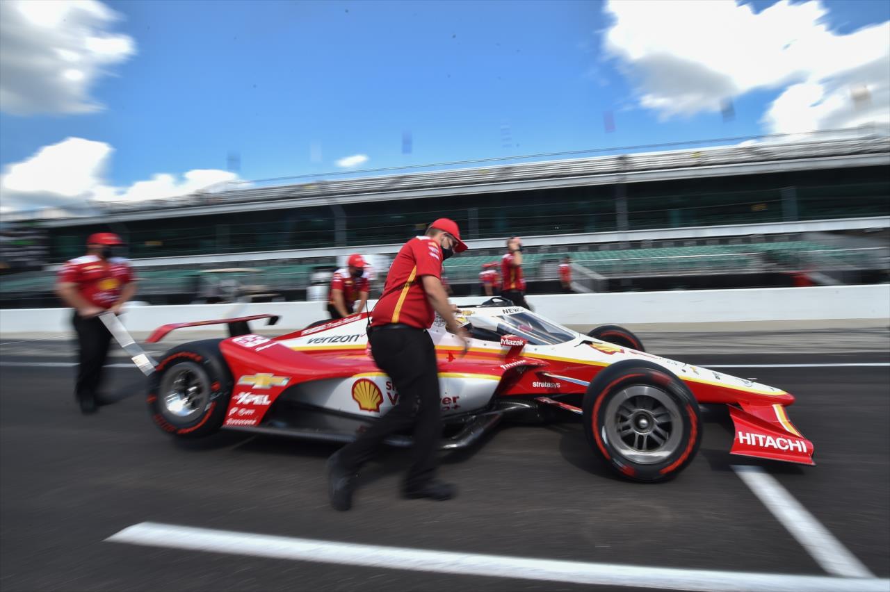 Josef Newgarden before qualifying for the Indianapolis 500 at the Indianapolis Motor Speedway Saturday, August 15, 2020 -- Photo by: Chris Owens