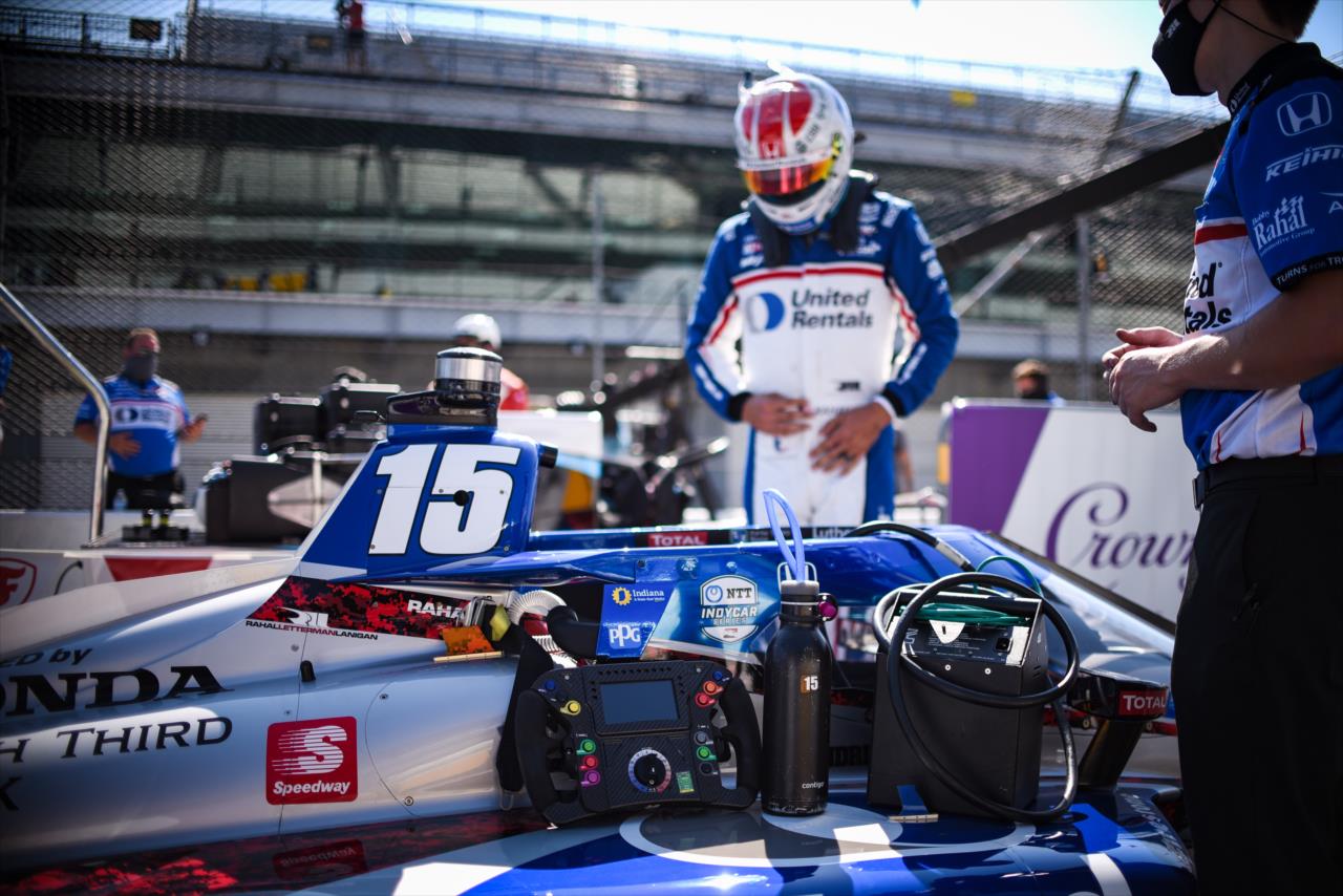 Graham Rahal on the first day of qualifications for the Indianapolis 500 at the Indianapolis Motor Speedway Saturday, August 15, 2020 -- Photo by: James  Black
