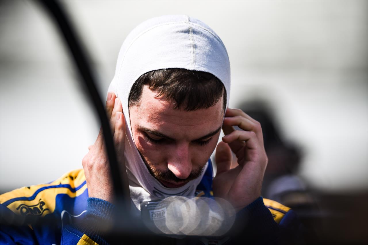Alexander Rossi on the first day of qualifications for the Indianapolis 500 at the Indianapolis Motor Speedway Saturday, August 15, 2020 -- Photo by: James  Black