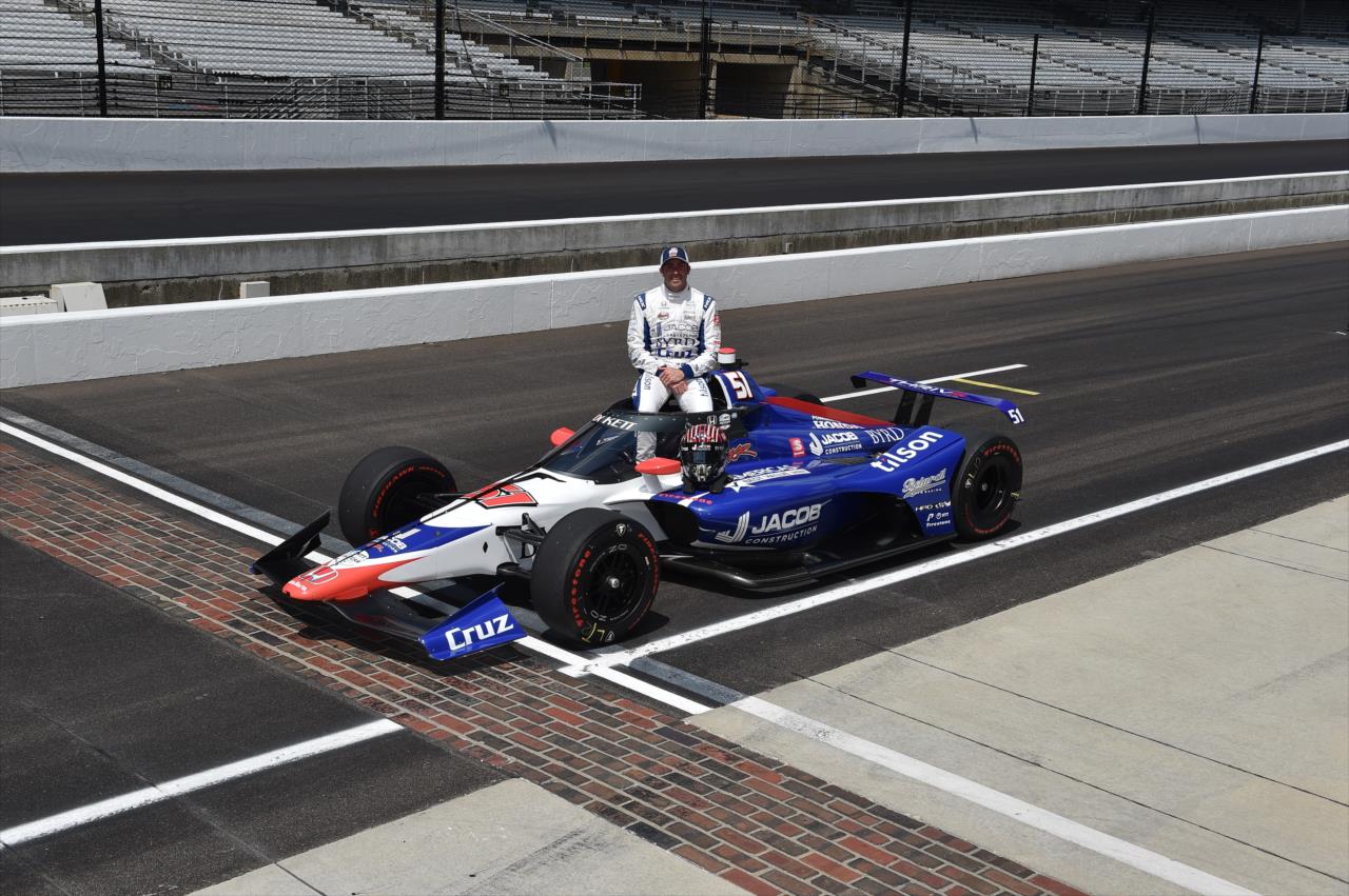 James Davison on the first day of qualifications for the Indianapolis 500 at the Indianapolis Motor Speedway Saturday, August 15, 2020 -- Photo by: John Cote