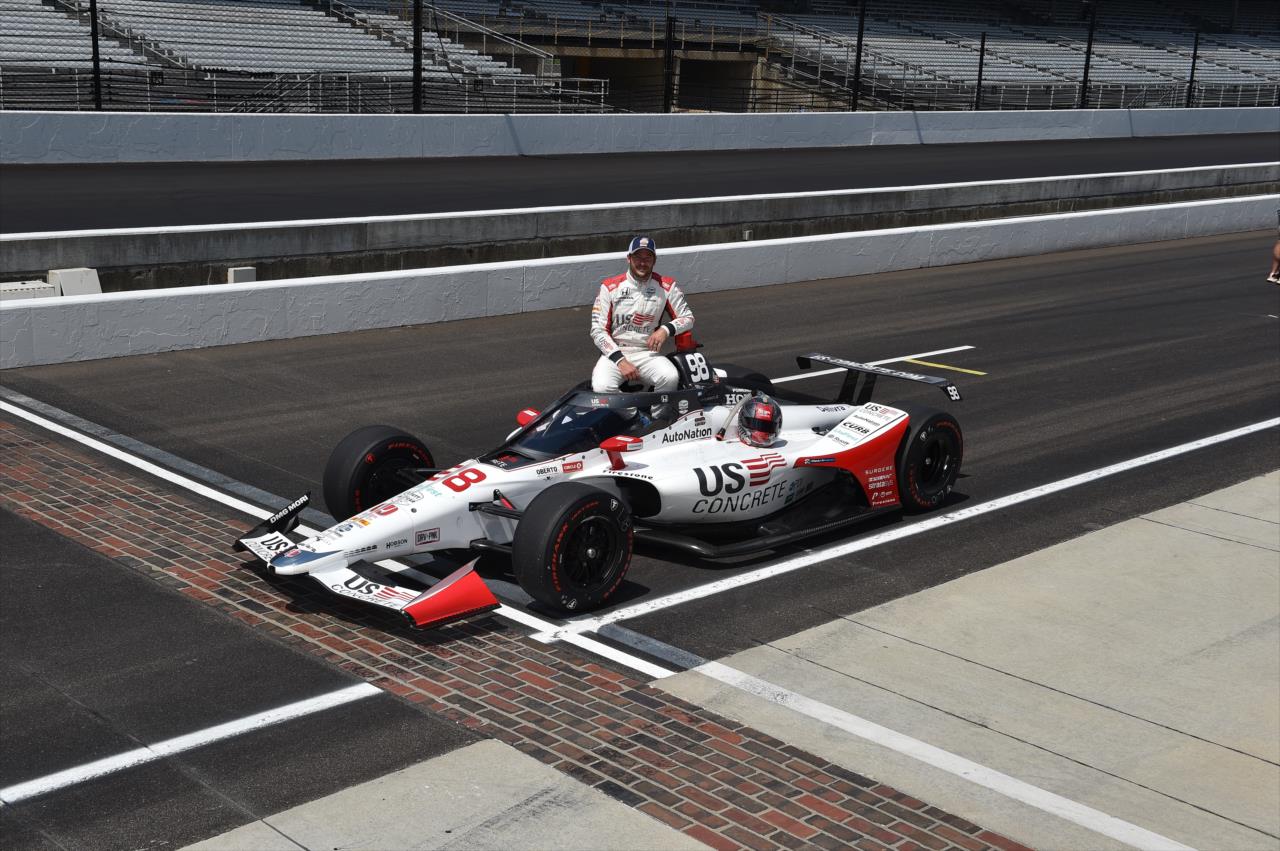 Marco Andretti on the first day of qualifications for the Indianapolis 500 at the Indianapolis Motor Speedway Saturday, August 15, 2020 -- Photo by: John Cote