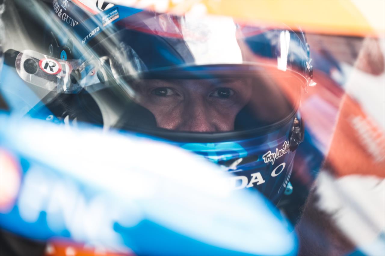 Scott Dixon during practice for the Indianapolis 500 at the Indianapolis Motor Speedway Friday, August 14, 2020 -- Photo by: Joe Skibinski