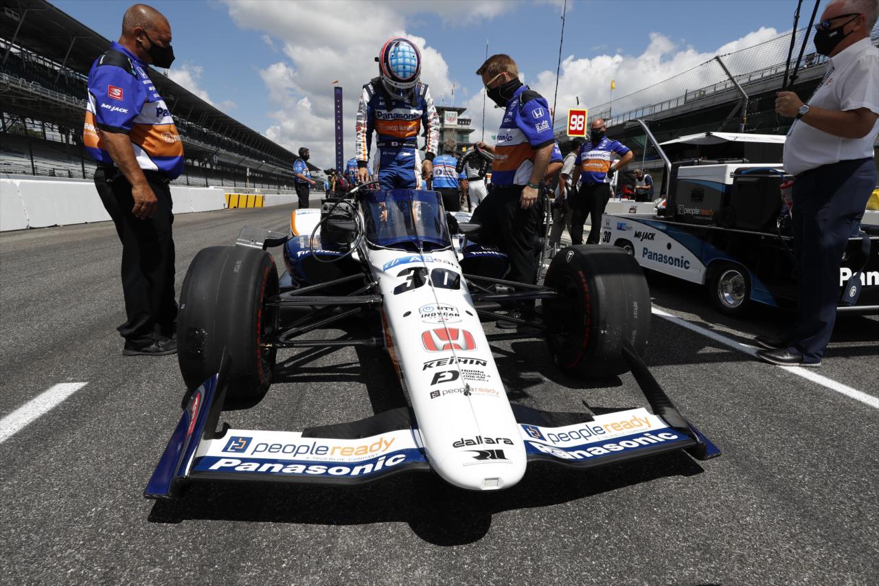 Takuma Sato on Pole Day for the Indianapolis 500 at the Indianapolis Motor Speedway Sunday, August 16, 2020 -- Photo by: Chris Jones