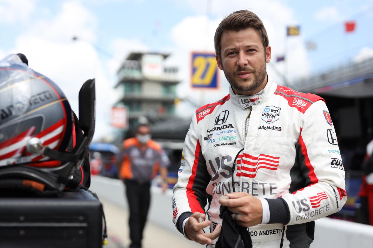 Marco Andretti on Pole Day for the Indianapolis 500 at the Indianapolis Motor Speedway Sunday, August 16, 2020 -- Photo by: Chris Owens