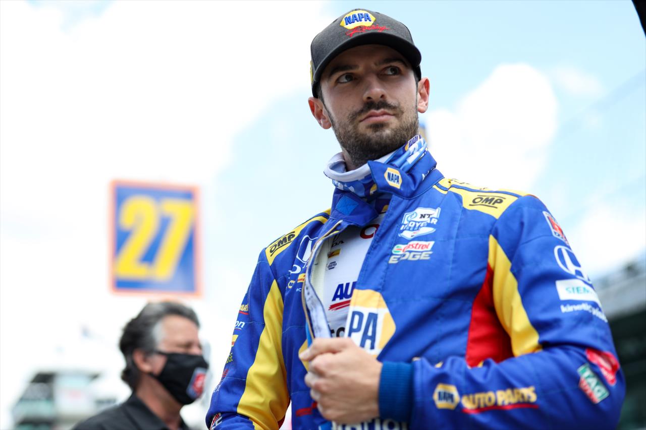 Alexander Rossi on Pole Day for the Indianapolis 500 at the Indianapolis Motor Speedway Sunday, August 16, 2020 -- Photo by: Joe Skibinski