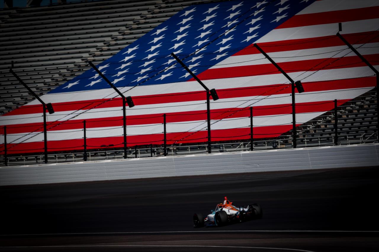 Colton Herta on Pole Day for the Indianapolis 500 at the Indianapolis Motor Speedway Sunday, August 16, 2020 -- Photo by: Joe Skibinski