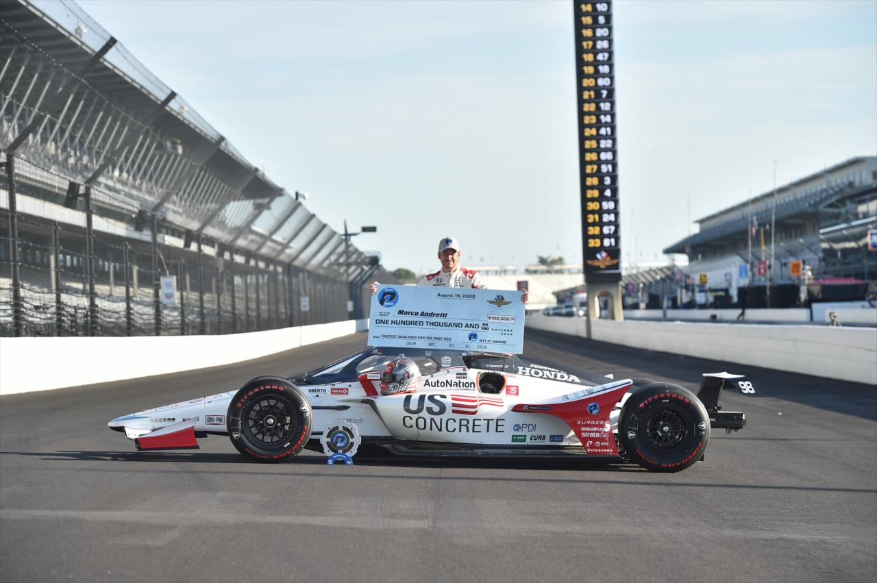 Marco Andretti during the Day After Shoot for the Indianapolis 500 at the Indianapolis Motor Speedway Monday, August 17, 2020 -- Photo by: Chris Owens