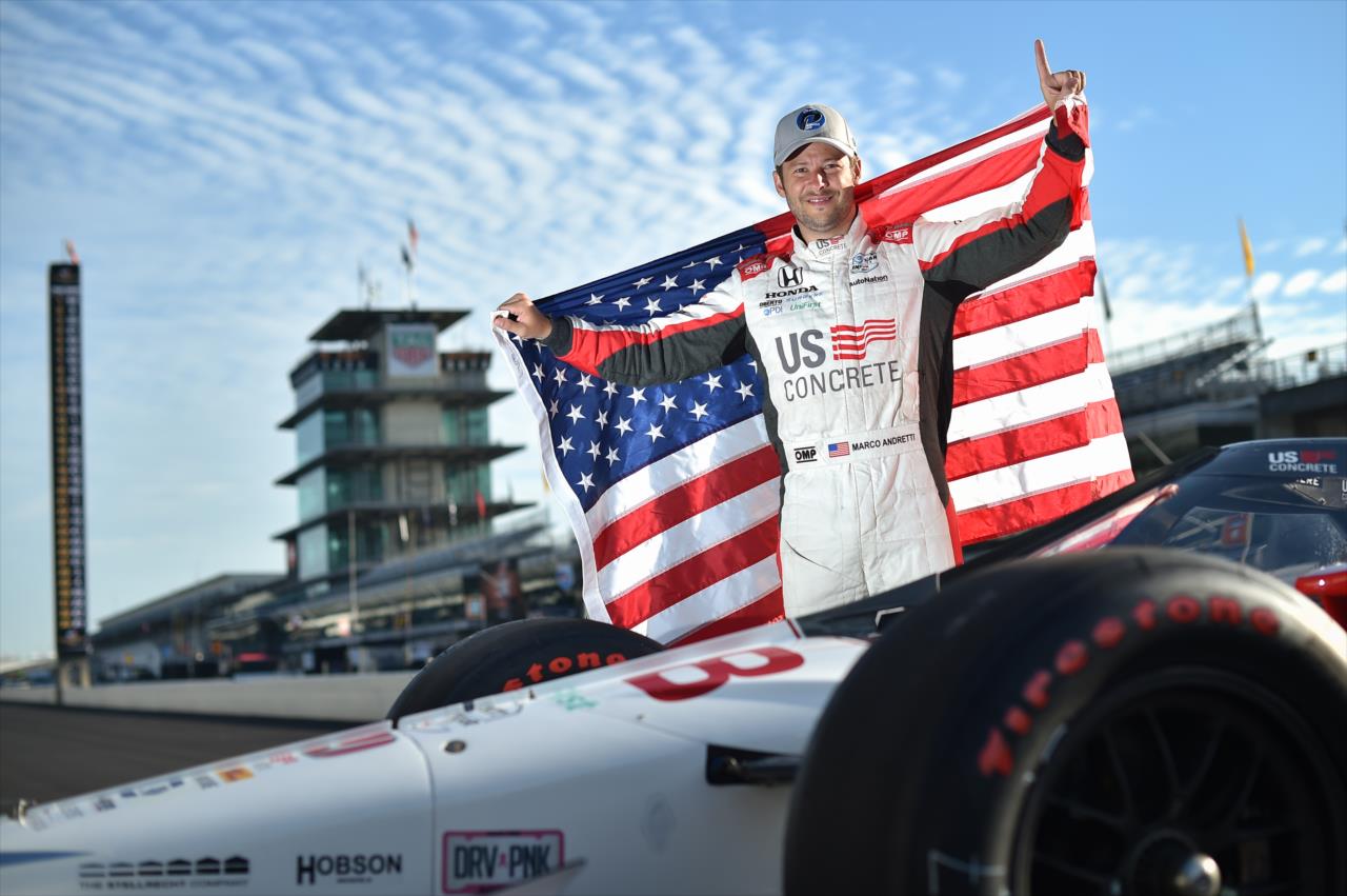 Marco Andretti during the Day After Shoot for the Indianapolis 500 at the Indianapolis Motor Speedway Monday, August 17, 2020 -- Photo by: Chris Owens