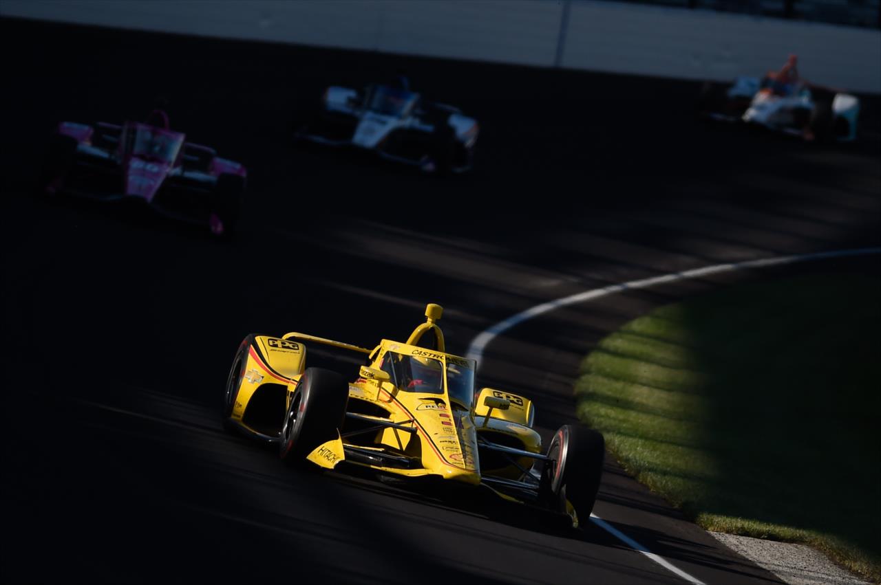 Helio Castroneves on Pole Day for the Indianapolis 500 at the Indianapolis Motor Speedway Sunday, August 16, 2020 -- Photo by: Chris Owens