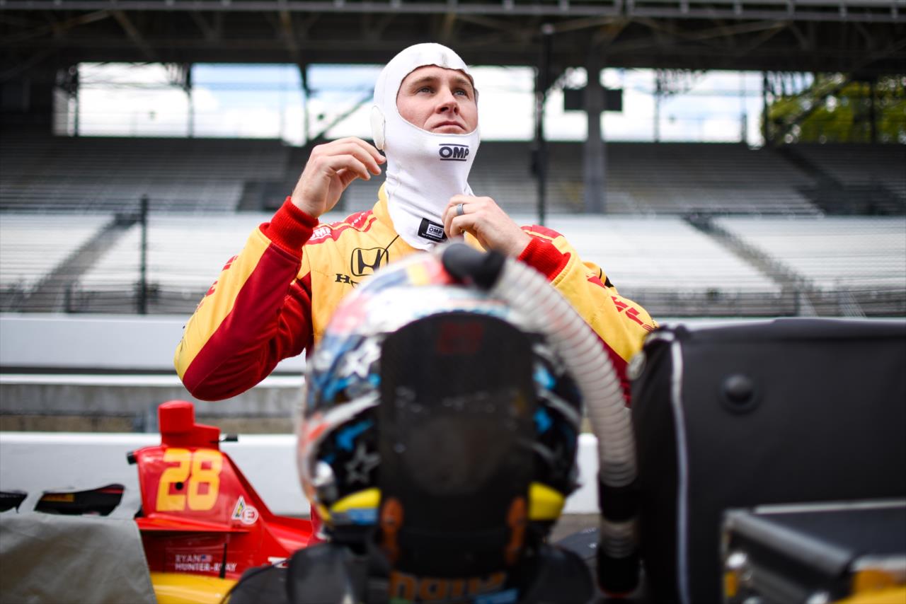 Ryan Hunter-Reay on Pole Day for the Indianapolis 500 at the Indianapolis Motor Speedway Sunday, August 16, 2020 -- Photo by: James  Black