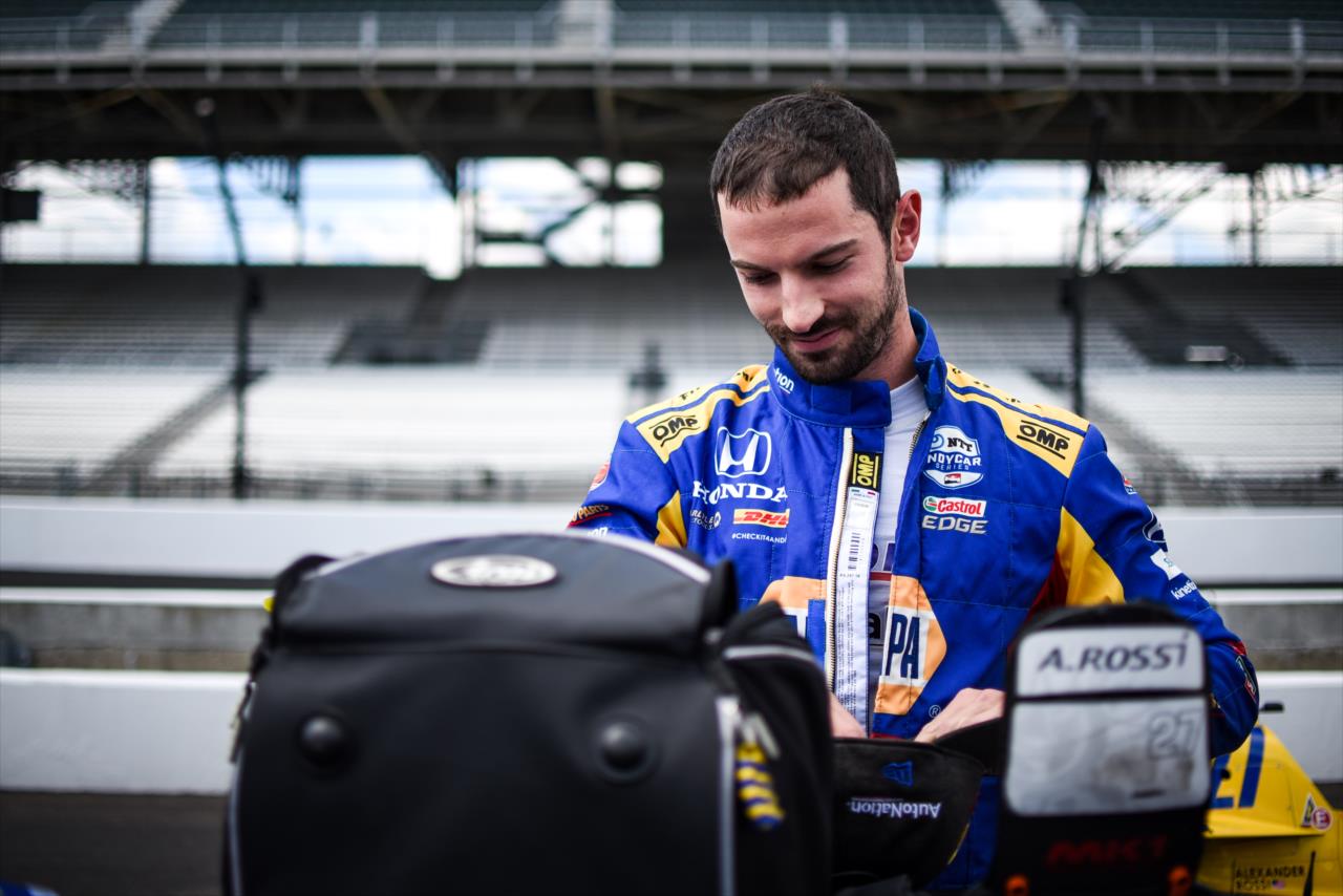 Alexander Rossi on Pole Day for the Indianapolis 500 at the Indianapolis Motor Speedway Sunday, August 16, 2020 -- Photo by: James  Black