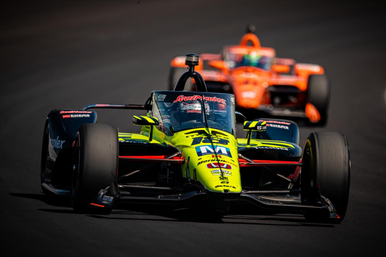 Santino Ferrucci on Pole Day for the Indianapolis 500 at the Indianapolis Motor Speedway Sunday, August 16, 2020 -- Photo by: Karl Zemlin