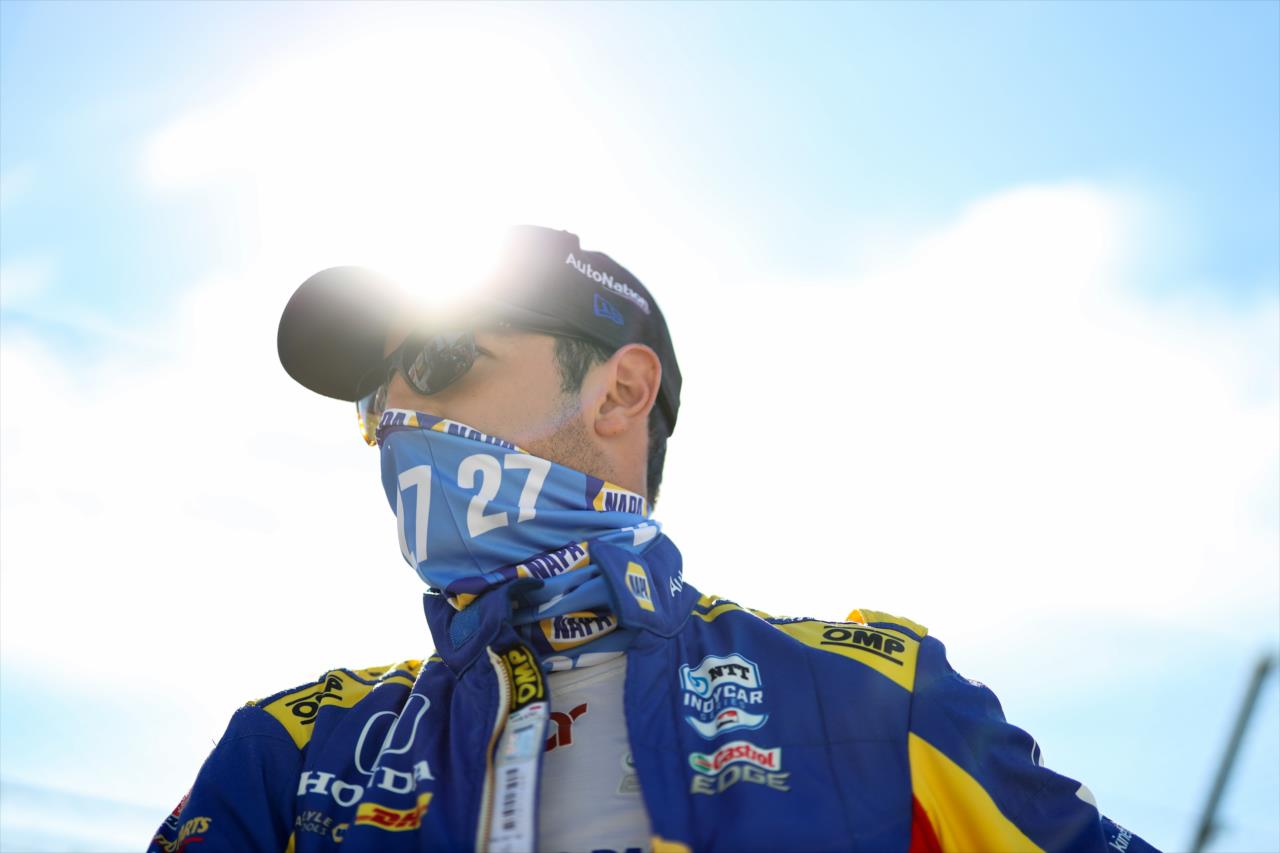 Alexander Rossi during Indianapolis 500 Miller Lite Carb Day at the Indianapolis Motor Speedway Friday, August 21, 2020 -- Photo by: Joe Skibinski