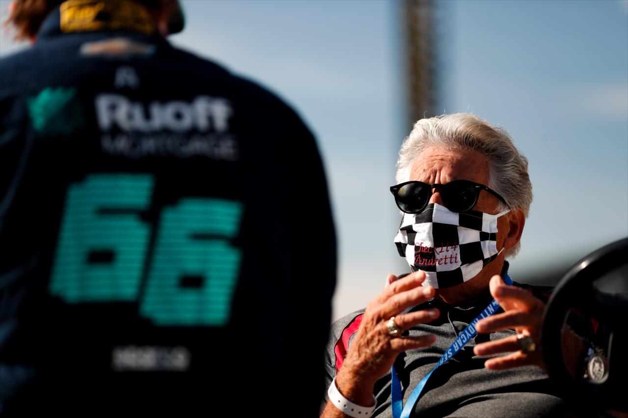 Mario Andretti during Indianapolis 500 Miller Lite Carb Day at the Indianapolis Motor Speedway Friday, August 21, 2020 -- Photo by: Joe Skibinski