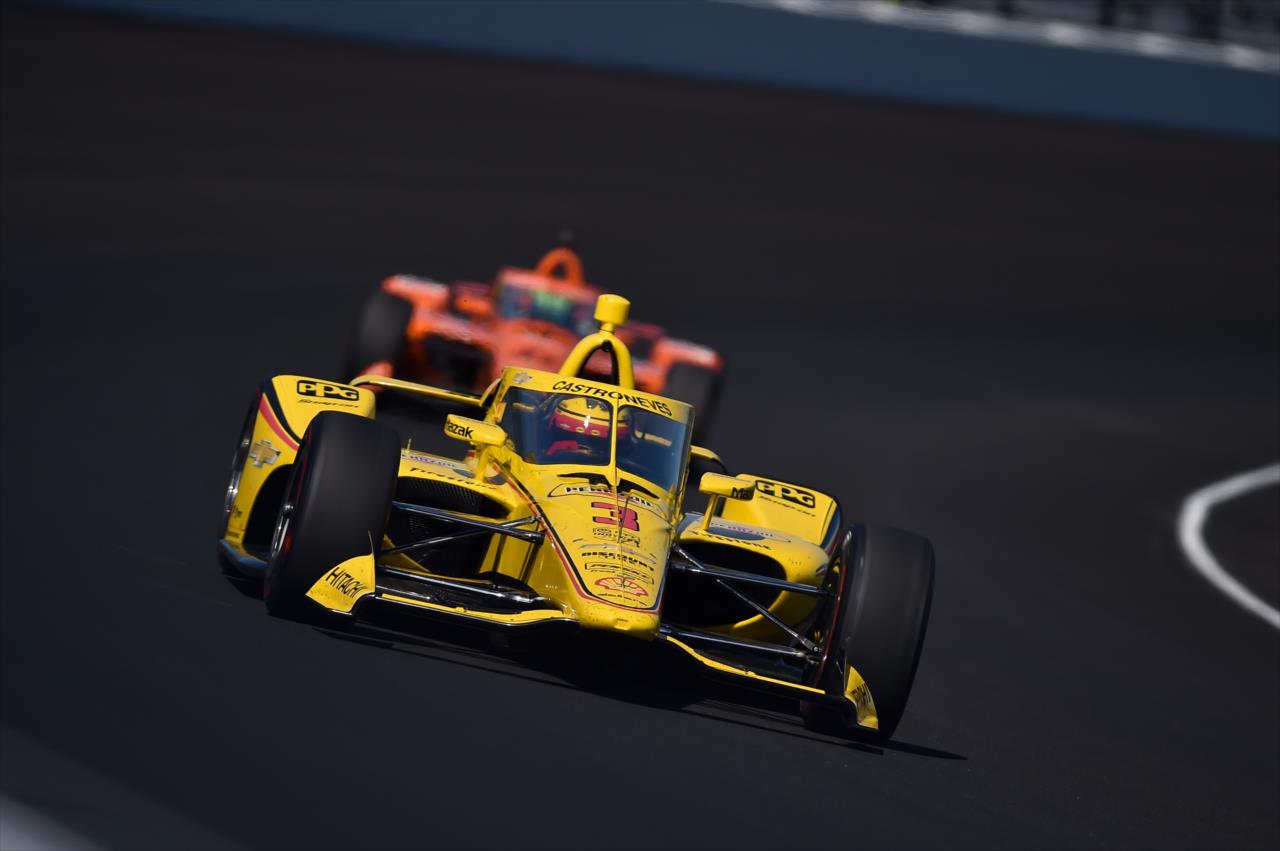 Helio Castroneves during Indianapolis 500 Miller Lite Carb Day at the Indianapolis Motor Speedway Friday, August 21, 2020 -- Photo by: Chris Owens