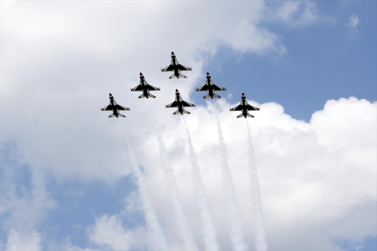 The USAF Thunderbirds at the 104th Running of the Indianapolis 500 presented by Gainbridge at the Indianapolis Motor Speedway Sunday, August 23, 2020 -- Photo by: Chris Jones