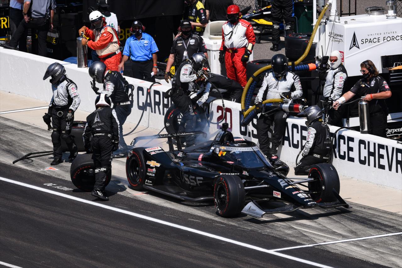 Ed Carpenter pits during the 104th Running of the Indianapolis 500 presented by Gainbridge Sunday, August 23, 2020 -- Photo by: James  Black