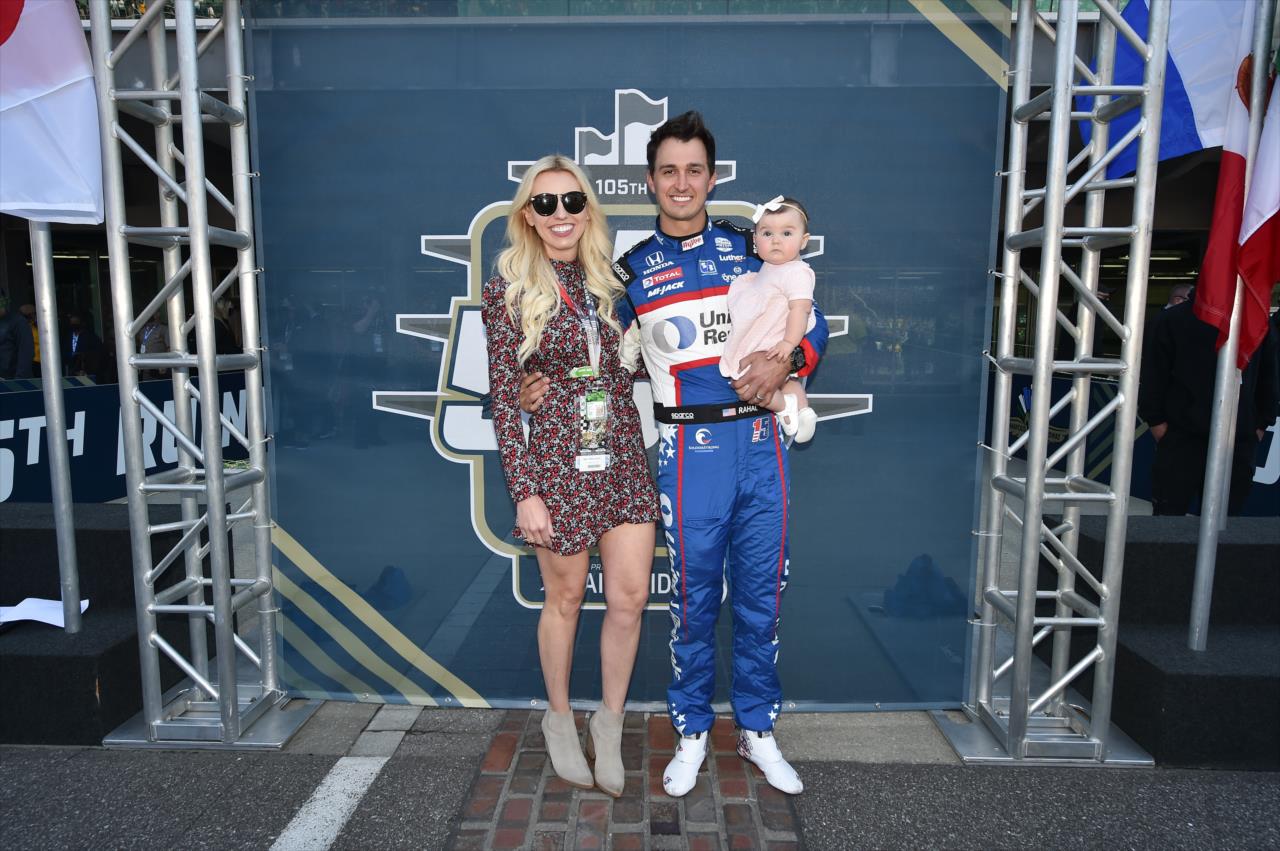 Graham and Courtney Rahal with daughtre Harlan - 105th Running of the Indianapolis 500 presented by Gainbridge -- Photo by: Chris Owens