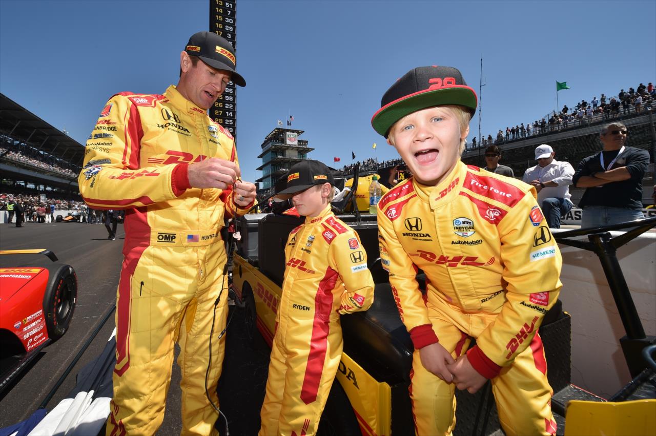 Ryan Hunter-Reay and sons - 105th Running of the Indianapolis 500 presented by Gainbridge -- Photo by: Chris Owens
