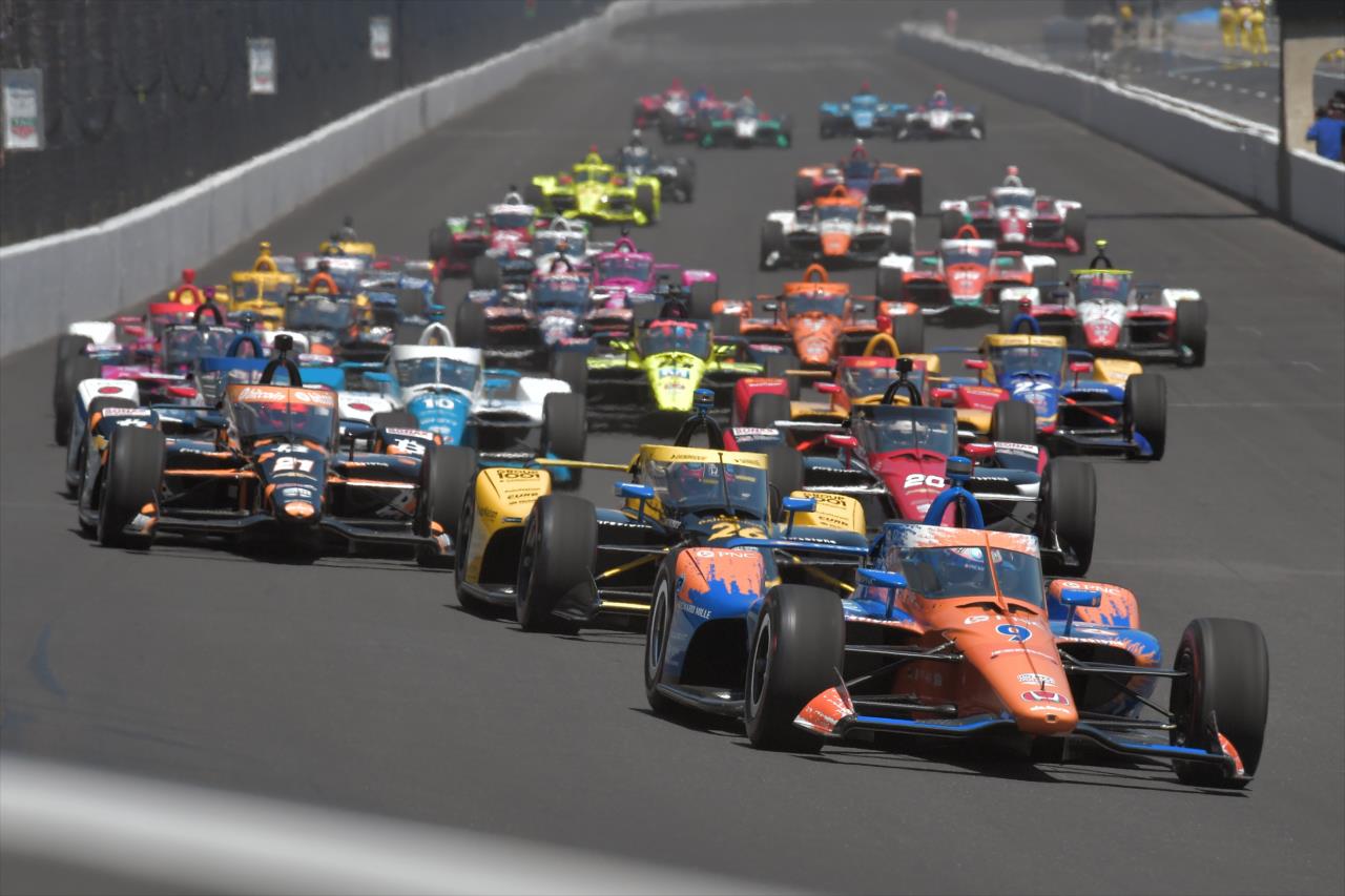 Start of the 105th Running of the Indianapolis 500 presented by Gainbridge -- Photo by: Dan Boyd