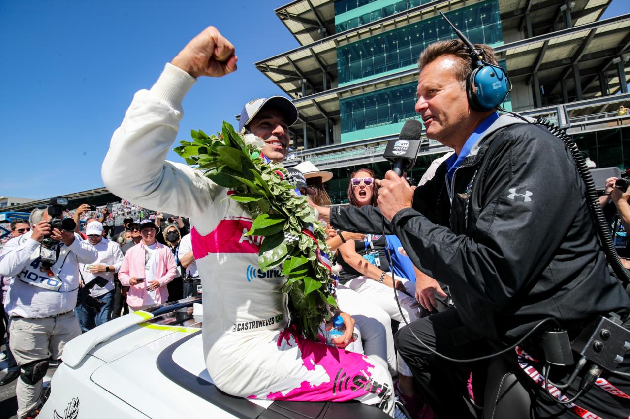 Helio Castroneves and Dave Calabro - 105th Running of the Indianapolis 500 presented by Gainbridge -- Photo by: Joe Skibinski