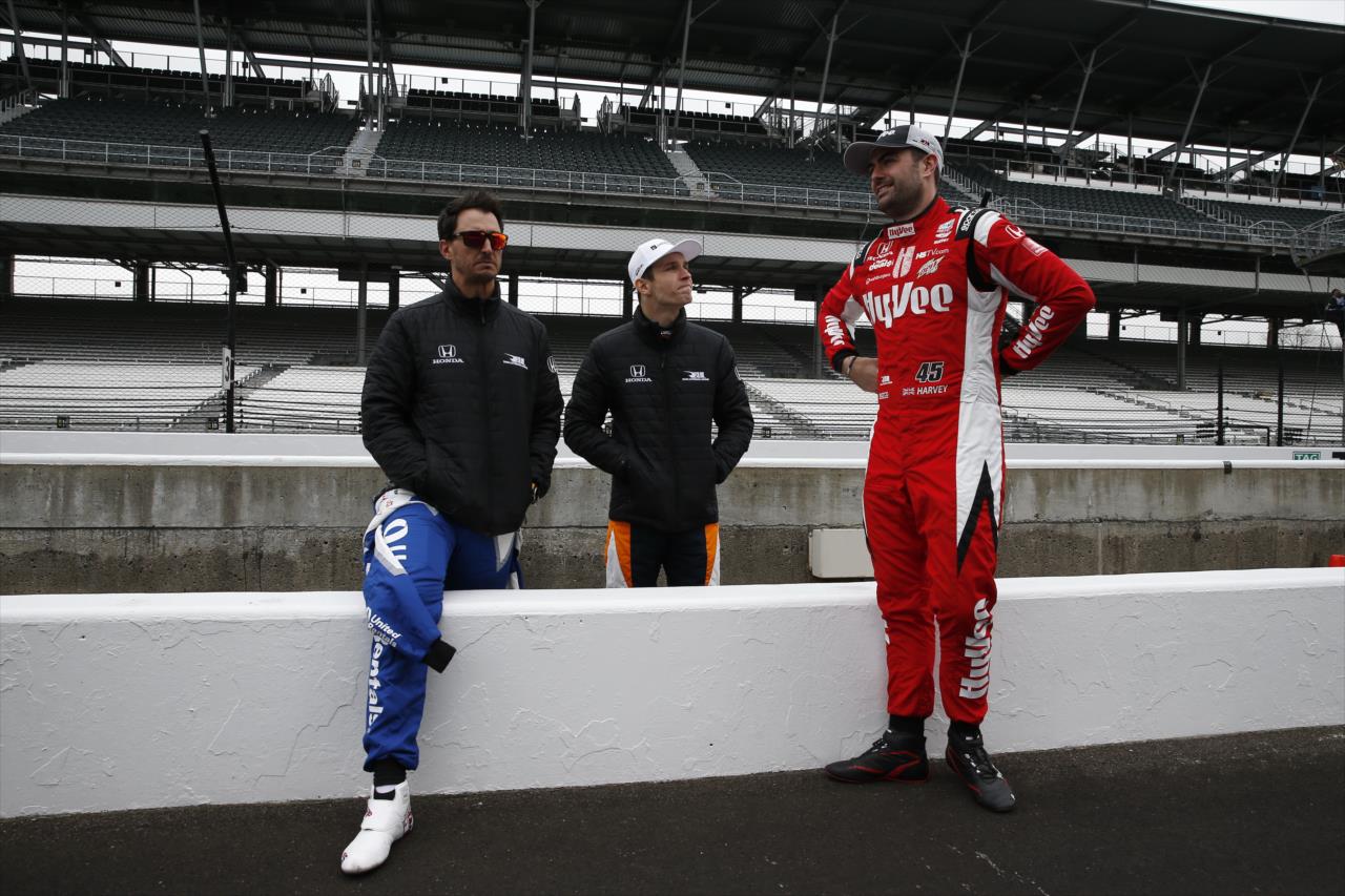 Graham Rahal, Christian Lungaard and Jack Harvey - Indianapolis 500 Open Test - By: Chris Jones -- Photo by: Chris Jones
