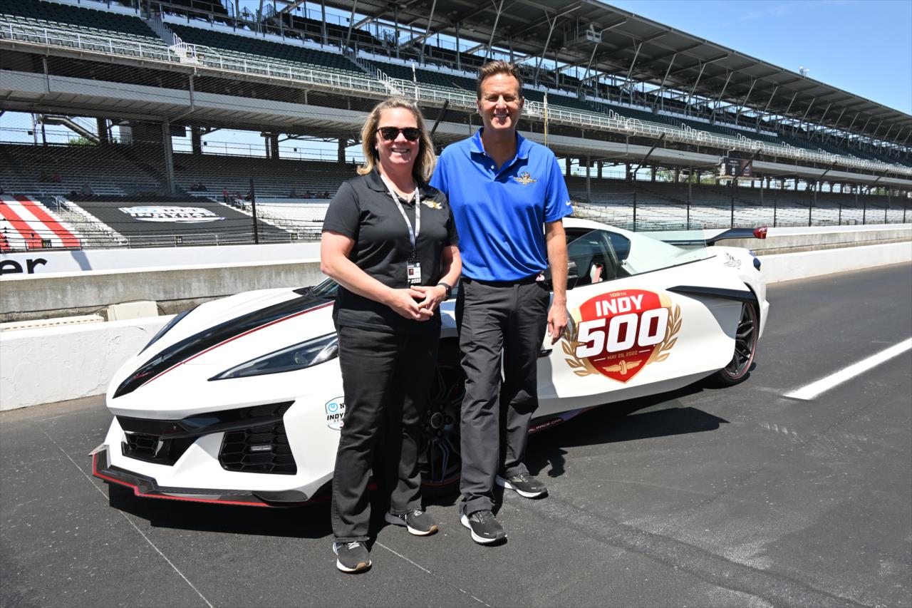 Sarah Fisher and Dave Calabro - Indianapolis 500 Practice - By: John Cote -- Photo by: John Cote