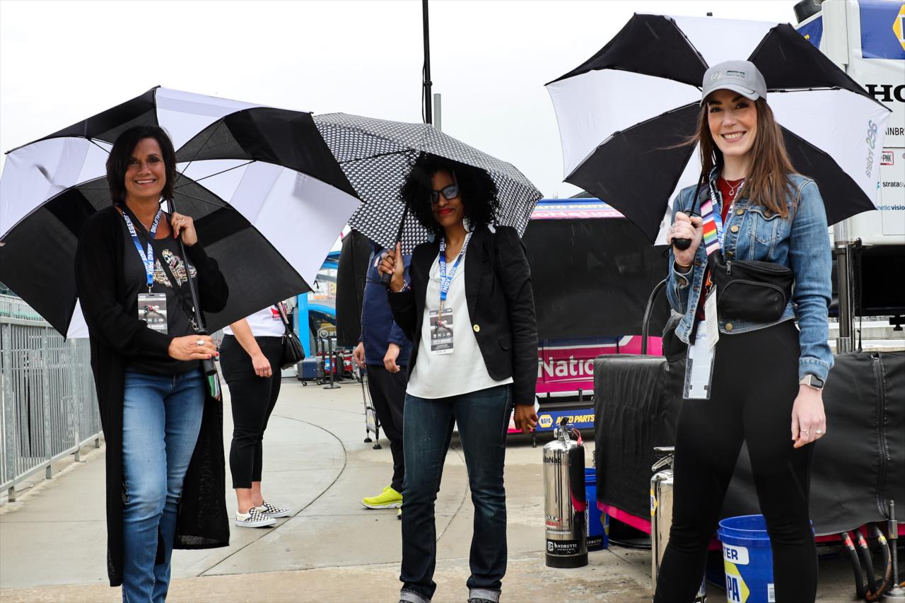 Fans try to stay dry - Indianapolis 500 Practice - By: Joe Skibinski -- Photo by: Joe Skibinski