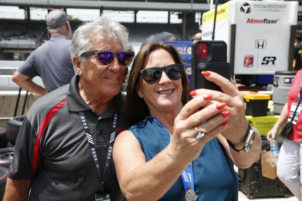 Mario Andretti and fan - Indianapolis 500 Practice - By: Chris Jones -- Photo by: Chris Jones