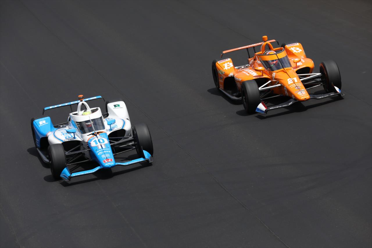 Alex Palou and Rinus VeeKay - Indianapolis 500 Practice - By: Matt Fraver -- Photo by: Matt Fraver