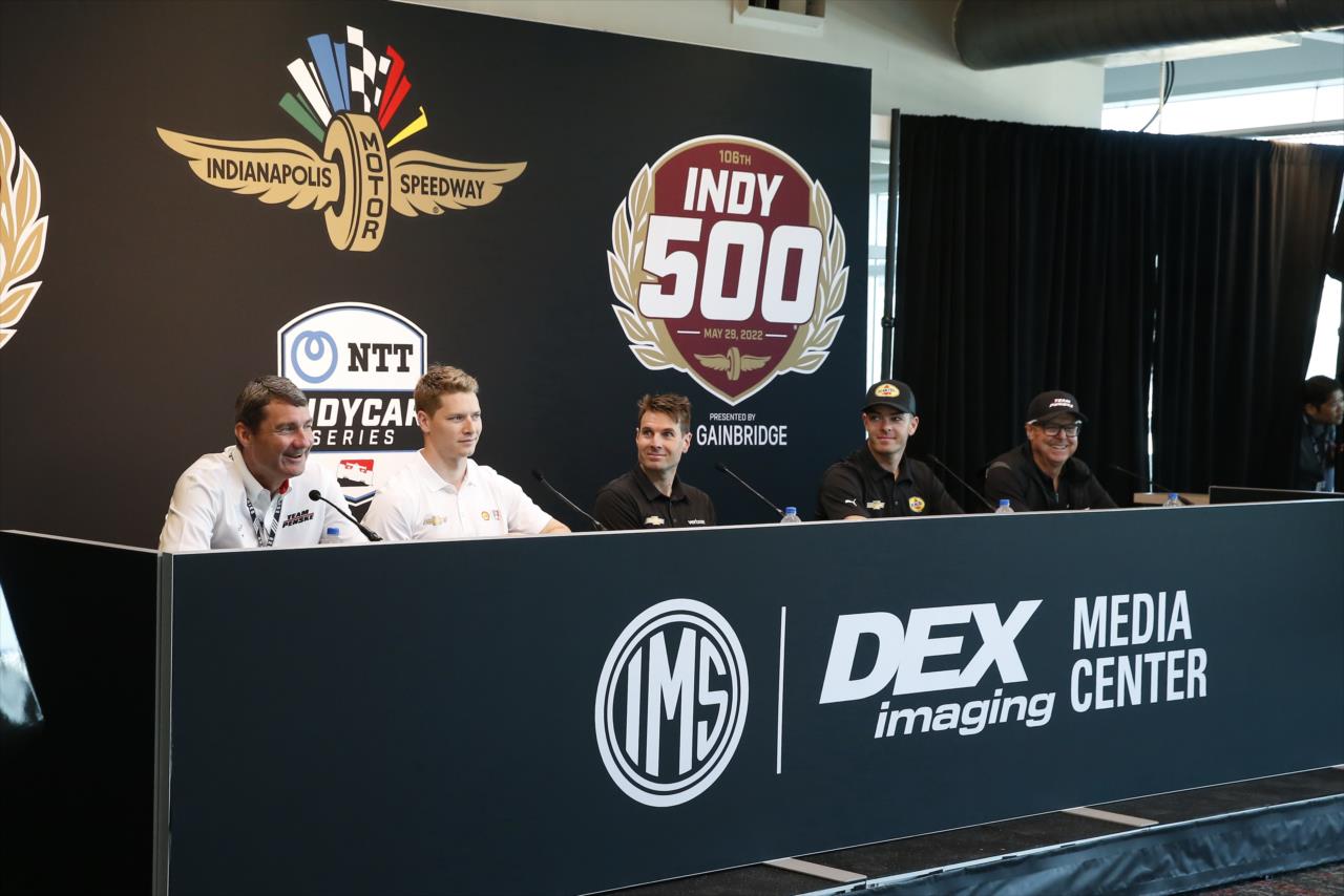 Tim Cindric, Josef Newgarden, Will Power, Scott McLaughlin, Rick Mears - Indianapolis 500 Practice - By: Chris Jones -- Photo by: Chris Jones