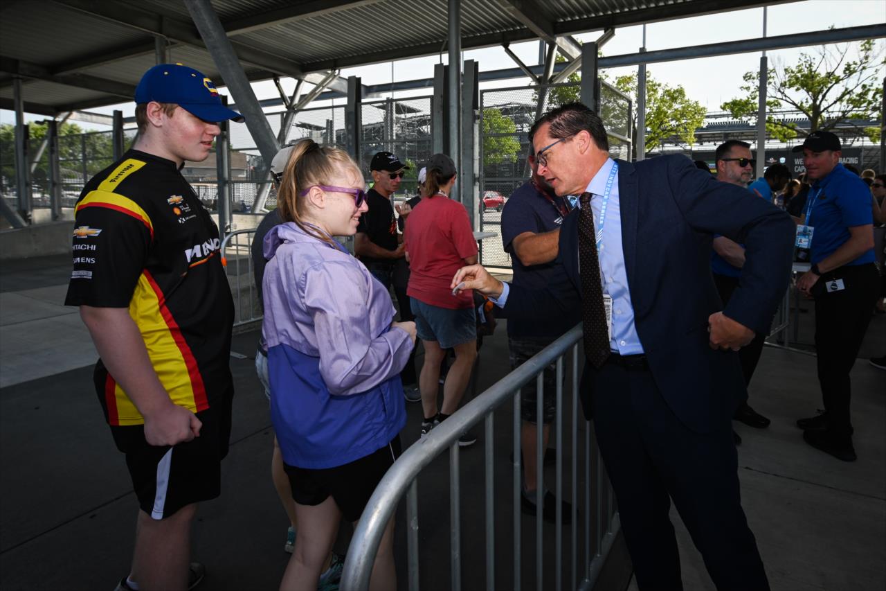 Indianapolis Motor Speedway President Doug Boles greets fans - Indianapolis 500 Practice - By: James Black -- Photo by: James  Black