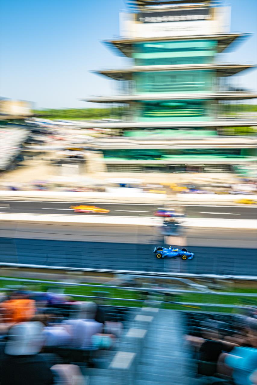 Jimmy Johnson crosses the Yard of Bricks during Happy Hour - Indianapolis 500 Practice - By: Karl Zemlin -- Photo by: Karl Zemlin