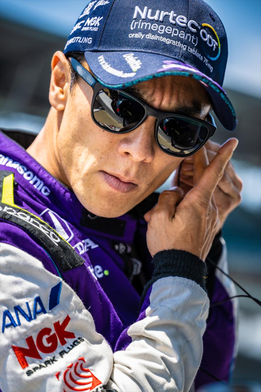 Takuma Sato suits up for a practice run - Indianapolis 500 Practice - By: Karl Zemlin -- Photo by: Karl Zemlin