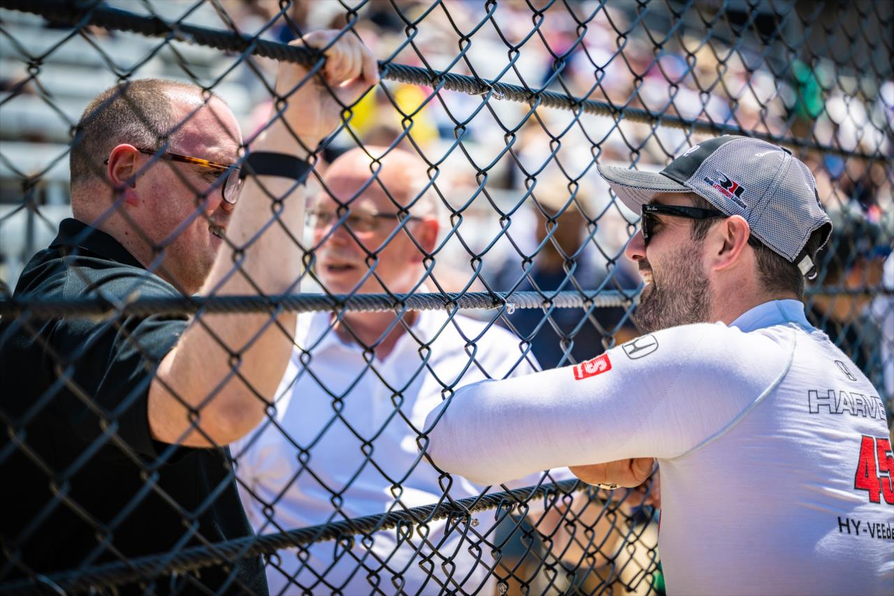 Jack Harvey chats with race fan - Indianapolis 500 Practice - By: Karl Zemlin -- Photo by: Karl Zemlin