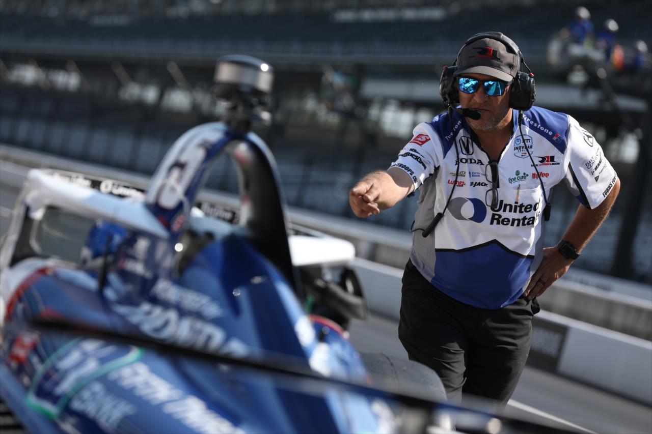 RLL Mechanic gives Graham Rahal the signal to head out on track - Indianapolis 500 Practice - By: Matt Fraver -- Photo by: Matt Fraver