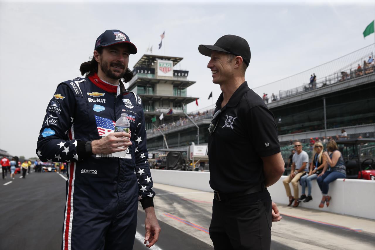 JR Hildebrand and Ryan Briscoe - PPG Presents Armed Forces Qualifying - By: Chris Jones -- Photo by: Chris Jones