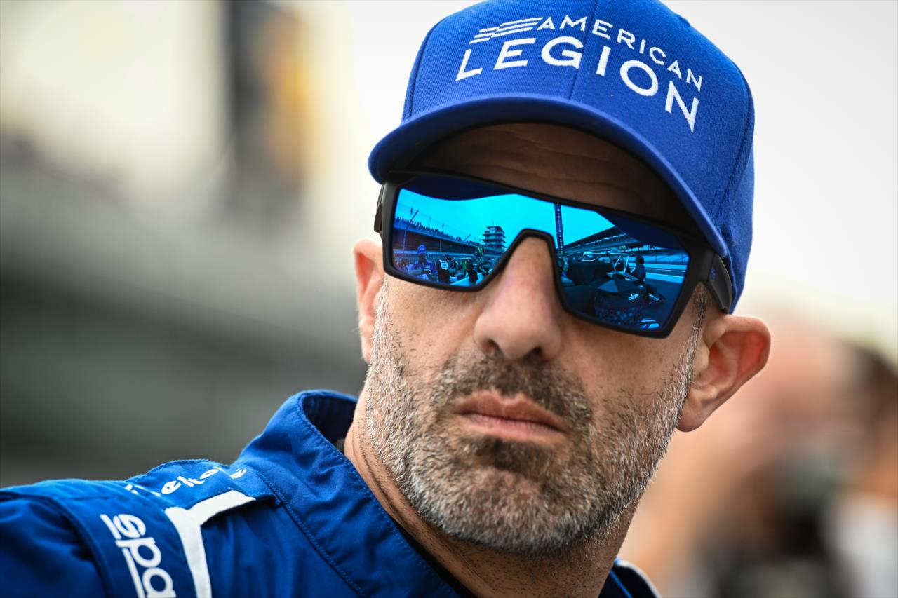 The Pagoda in the reflections of Tony Kanaan's sunglasses - PPG Presents Armed Forces Qualifying - By: James Black -- Photo by: James  Black