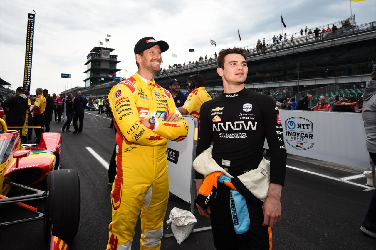 Romain Grosjean and Pato O'Ward - PPG Presents Armed Forces Qualifying - By: James Black -- Photo by: James  Black