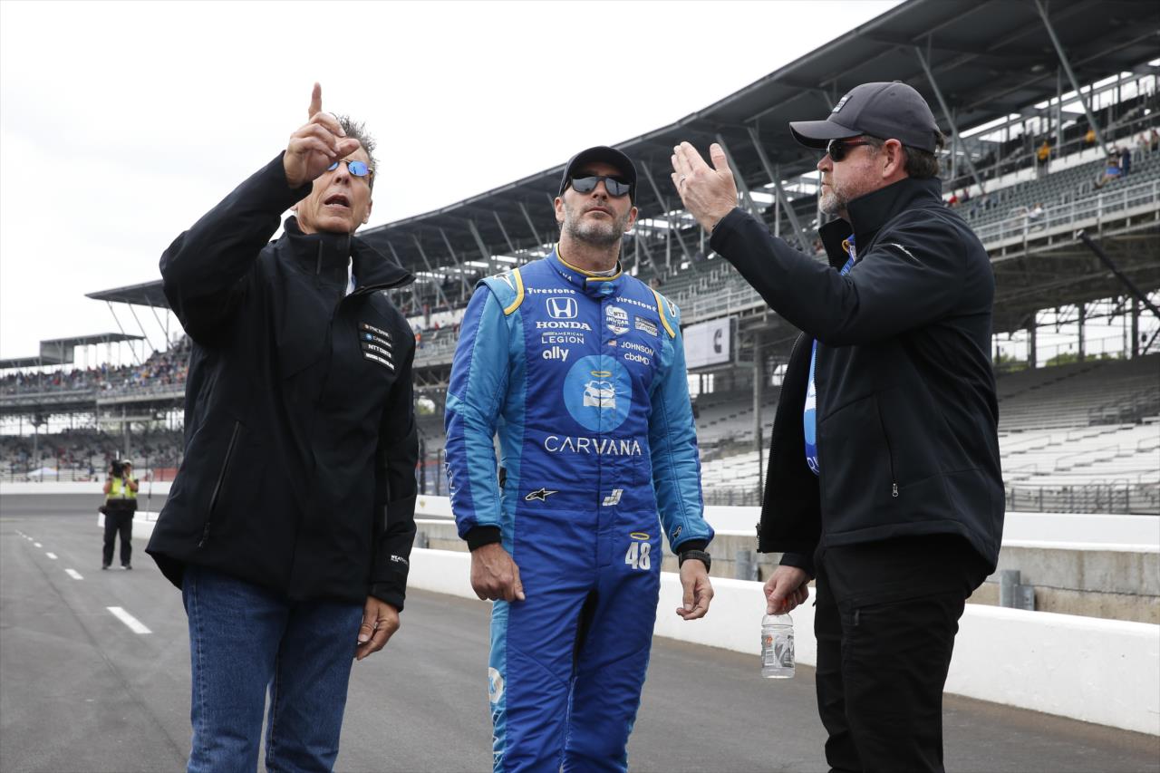 Scott Pruett and Jimmie Johnson - PPG Presents Armed Forces Qualifying - By: Chris Jones -- Photo by: Chris Jones