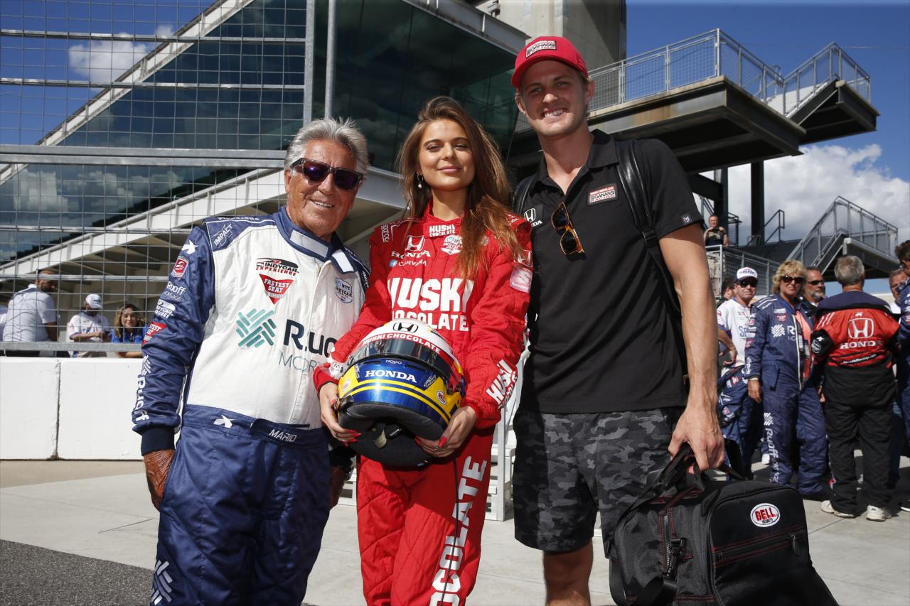 Mario Andretti, Iris Tritsaris Jondahl and Marcus Ericsson - Gallagher Grand Prix - By: Chris Jones -- Photo by: Chris Jones