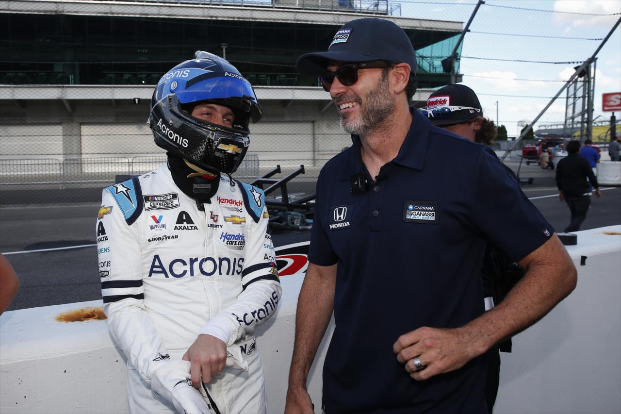 William Byron and Jimmie Johnson - Gallagher Grand Prix - By: Chris Jones -- Photo by: Chris Jones