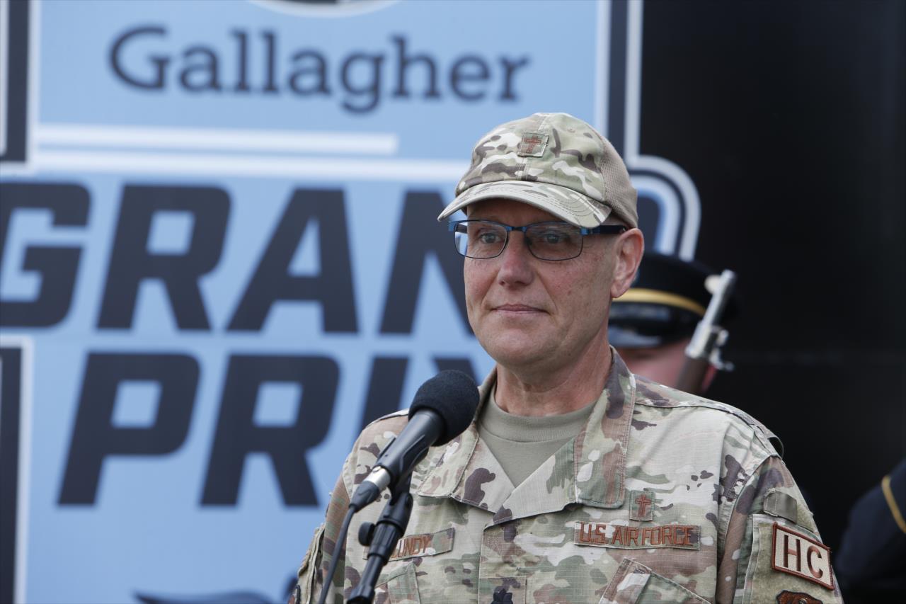 Invocation by LT Col Kent Lundy - Gallagher Grand Prix - By: Chris Jones -- Photo by: Chris Jones