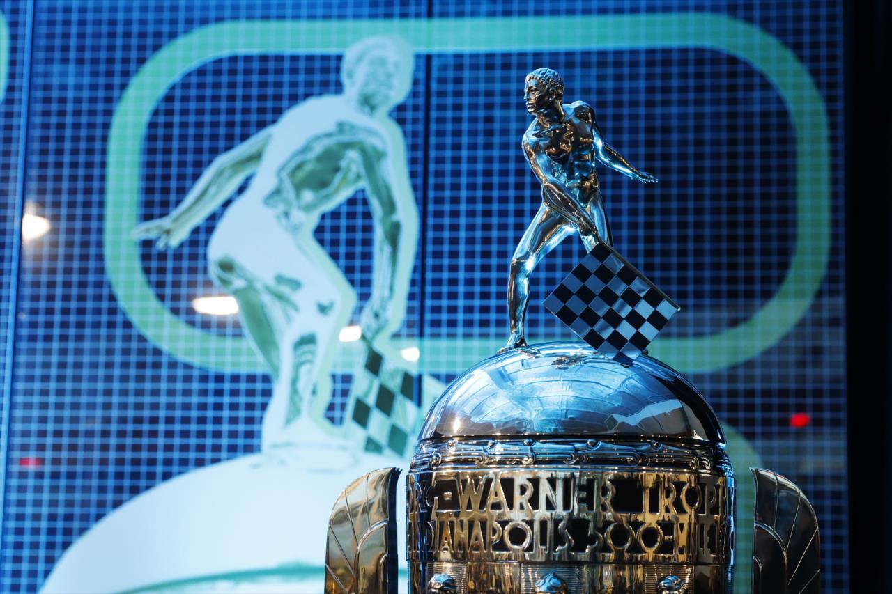 Borg-Warner Trophy at Indy 500 - 100 Days Out Fan Party - By: Chris Jones -- Photo by: Chris Jones