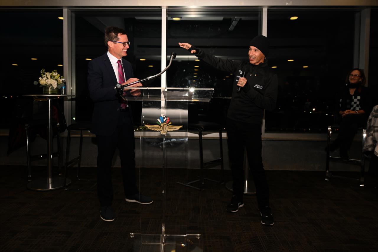 Doug Boles and Helio Castroneves at Indy 500 - 100 Days Out Fan Party - By: James Black -- Photo by: James  Black