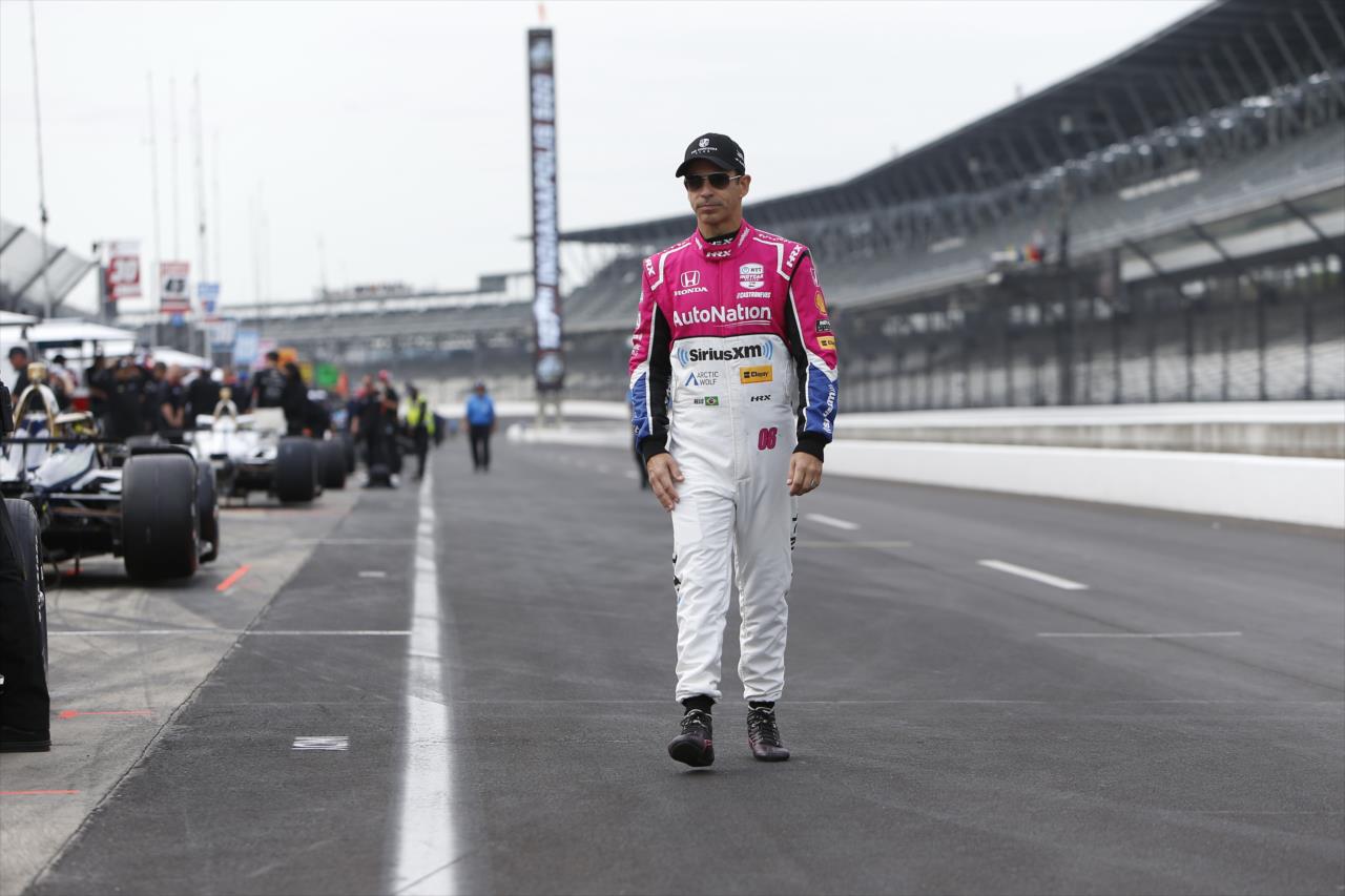 4 time Indianapolis 500 winner Helio Castroneves on pit road in Indianapolis for testing. - Indianapolis 500 Open Test - By: Chris Jones -- Photo by: Chris Jones