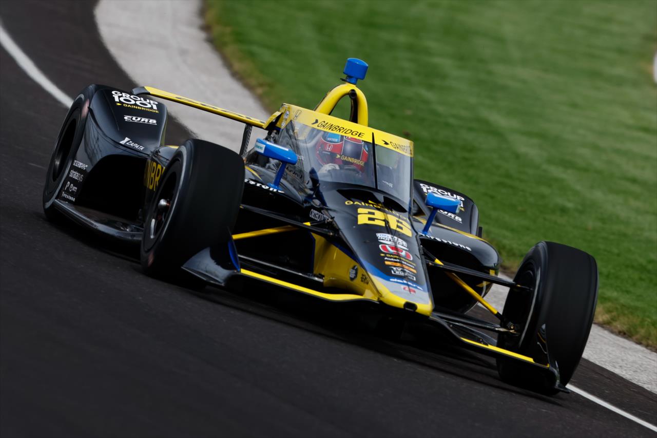 Colton Herta at speed in Indianapolis. - Indianapolis 500 Open Test - By: Chris Jones -- Photo by: Joe Skibinski