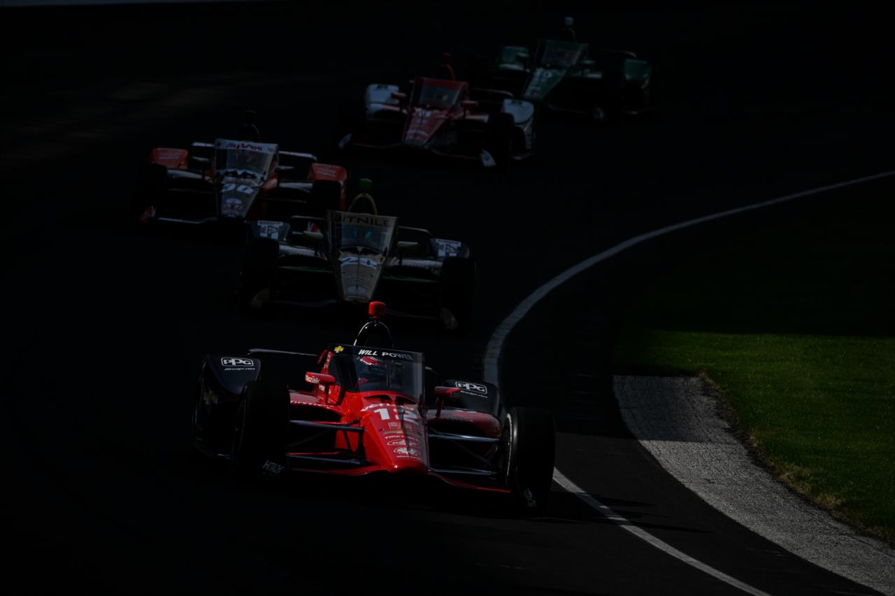 Will Power leads a long line of cars in testing. - Indianapolis 500 Open Test - By: James Black -- Photo by: James  Black